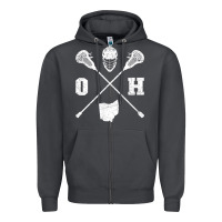 Smoke ohio lacrosse sticks & helmet state outline lax player t shirt Zipper Hoodie - linhVisuals
