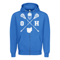 Ohio Lacrosse Sticks & Helmet State Outline Lax Player T Shirt Zipper Hoodie | Teevron