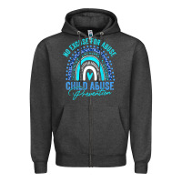 Charcoal Heather no excuse child abuse prevention awareness leopard rainbow t shirt Zipper Hoodie - linhVisuals