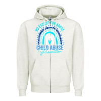 Oatmeal Heather no excuse child abuse prevention awareness leopard rainbow t shirt Zipper Hoodie - linhVisuals