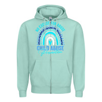 Seafoam no excuse child abuse prevention awareness leopard rainbow t shirt Zipper Hoodie - linhVisuals