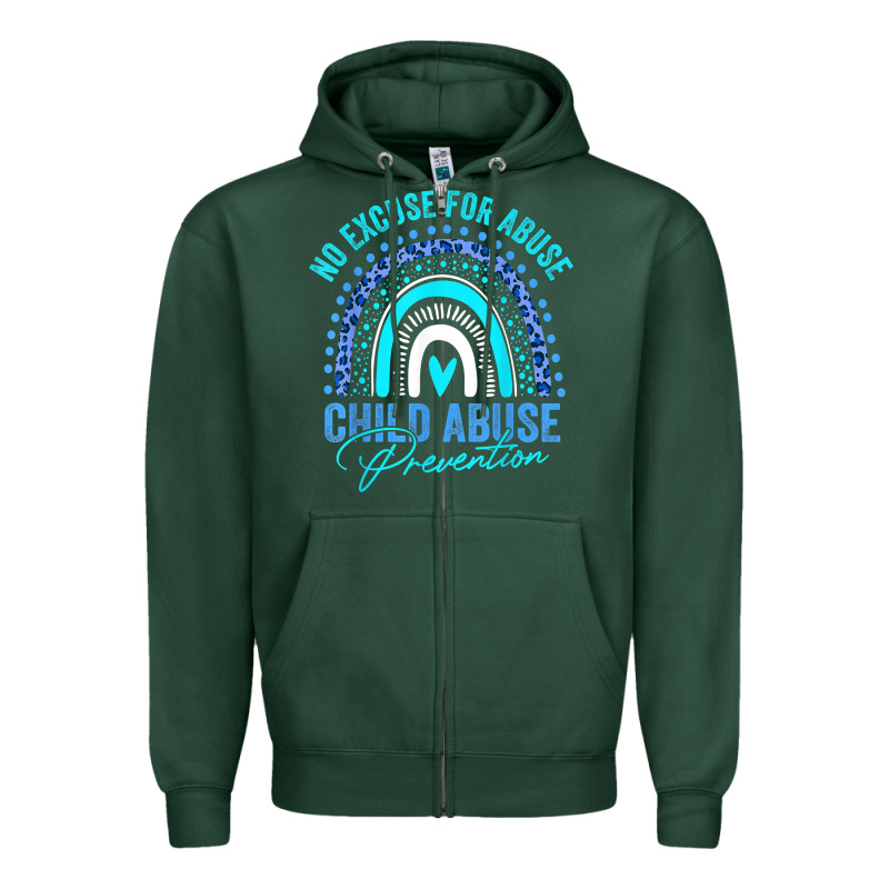 No Excuse Child Abuse Prevention Awareness Leopard Rainbow T Shirt Zipper Hoodie by linhVisuals | Teevron