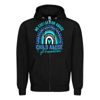 Black no excuse child abuse prevention awareness leopard rainbow t shirt Zipper Hoodie - linhVisuals