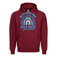 Burgundy no excuse child abuse prevention awareness leopard rainbow t shirt Zipper Hoodie - linhVisuals