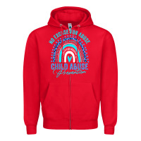 Red no excuse child abuse prevention awareness leopard rainbow t shirt Zipper Hoodie - linhVisuals