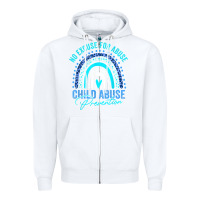 White no excuse child abuse prevention awareness leopard rainbow t shirt Zipper Hoodie - linhVisuals
