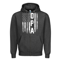 Charcoal Heather opa gift america flag gift for men father's day pullover hoodie Zipper Hoodie - linhVisuals
