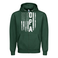 Sports Green opa gift america flag gift for men father's day pullover hoodie Zipper Hoodie - linhVisuals
