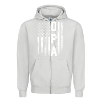 Dove Grey opa gift america flag gift for men father's day pullover hoodie Zipper Hoodie - linhVisuals