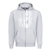 Heather Grey opa gift america flag gift for men father's day pullover hoodie Zipper Hoodie - linhVisuals