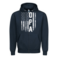 Opa Gift America Flag Gift For Men Father's Day Pullover Hoodie Zipper Hoodie | Teevron