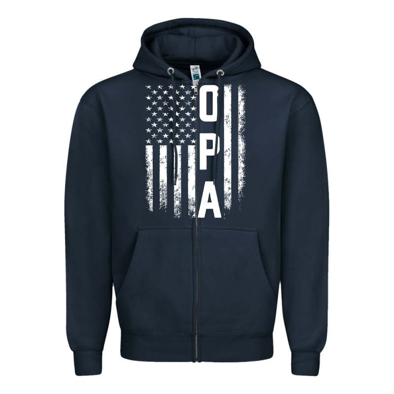Opa Gift America Flag Gift For Men Father's Day Pullover Hoodie Zipper Hoodie by linhVisuals | Teevron
