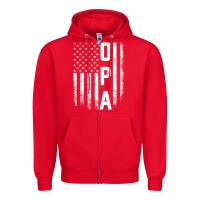 Red opa gift america flag gift for men father's day pullover hoodie Zipper Hoodie - linhVisuals