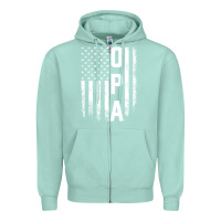 Seafoam opa gift america flag gift for men father's day pullover hoodie Zipper Hoodie - linhVisuals
