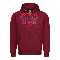 Burgundy orchids of asia kraft massage football t shirt Zipper Hoodie - linhVisuals