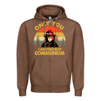 Chestnut vintage only you can prevent communism funny bear camping t shirt Zipper Hoodie - linhVisuals