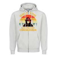 Dove Grey vintage only you can prevent communism funny bear camping t shirt Zipper Hoodie - linhVisuals