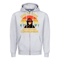 Heather Grey vintage only you can prevent communism funny bear camping t shirt Zipper Hoodie - linhVisuals
