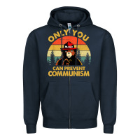 Navy vintage only you can prevent communism funny bear camping t shirt Zipper Hoodie - linhVisuals