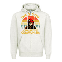Oatmeal Heather vintage only you can prevent communism funny bear camping t shirt Zipper Hoodie - linhVisuals