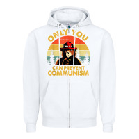 White vintage only you can prevent communism funny bear camping t shirt Zipper Hoodie - linhVisuals