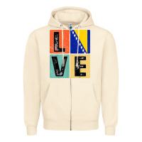 Sandshell vintage retro i love bosnia flag for bosnian pride gift t shirt Zipper Hoodie - linhVisuals