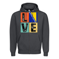Smoke vintage retro i love bosnia flag for bosnian pride gift t shirt Zipper Hoodie - linhVisuals