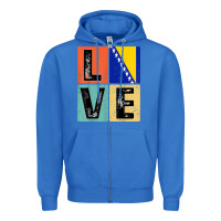 True Royal vintage retro i love bosnia flag for bosnian pride gift t shirt Zipper Hoodie - linhVisuals