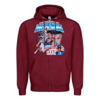 Burgundy Jonathan Isaac Vintage Zipper Hoodie - linhVisuals