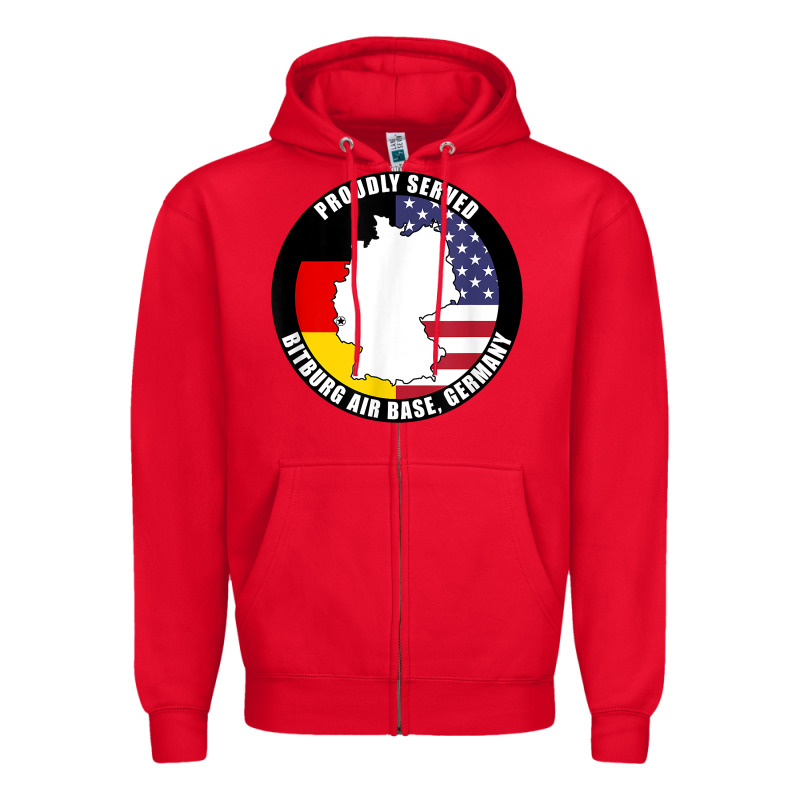 Proudly Served Bitburg Air Base Germany Military Veteran T Shirt Zipper Hoodie by linhVisuals | Teevron