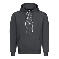 Smoke peace sign two fingers hand gesture symbol illustration t shirt Zipper Hoodie - linhVisuals