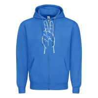 True Royal peace sign two fingers hand gesture symbol illustration t shirt Zipper Hoodie - linhVisuals