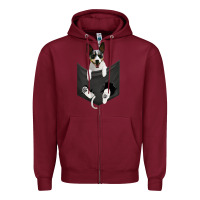 Burgundy rat terrier dog in pocket, rattie puppy, ratting terrier t shirt Zipper Hoodie - linhVisuals