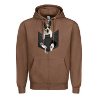 Chestnut rat terrier dog in pocket, rattie puppy, ratting terrier t shirt Zipper Hoodie - linhVisuals