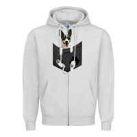 Dove Grey rat terrier dog in pocket, rattie puppy, ratting terrier t shirt Zipper Hoodie - linhVisuals