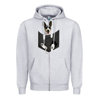 Heather Grey rat terrier dog in pocket, rattie puppy, ratting terrier t shirt Zipper Hoodie - linhVisuals