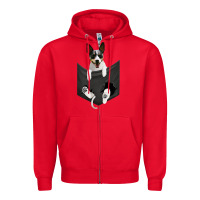 Red rat terrier dog in pocket, rattie puppy, ratting terrier t shirt Zipper Hoodie - linhVisuals