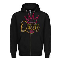 Black birthday queen shirt, womens birthday shirt, birthday t shirt Zipper Hoodie - linhVisuals