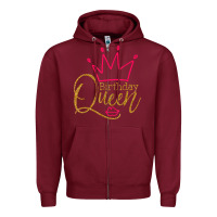 Burgundy birthday queen shirt, womens birthday shirt, birthday t shirt Zipper Hoodie - linhVisuals