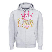 Heather Grey birthday queen shirt, womens birthday shirt, birthday t shirt Zipper Hoodie - linhVisuals