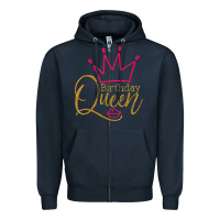Navy birthday queen shirt, womens birthday shirt, birthday t shirt Zipper Hoodie - linhVisuals