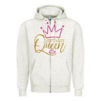 Oatmeal Heather birthday queen shirt, womens birthday shirt, birthday t shirt Zipper Hoodie - linhVisuals