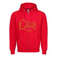 Red birthday queen shirt, womens birthday shirt, birthday t shirt Zipper Hoodie - linhVisuals