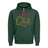 Sports Green birthday queen shirt, womens birthday shirt, birthday t shirt Zipper Hoodie - linhVisuals
