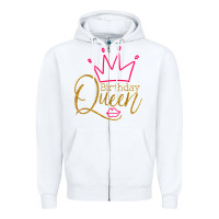 White birthday queen shirt, womens birthday shirt, birthday t shirt Zipper Hoodie - linhVisuals