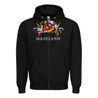 Black retro maryland crab state flag vintage travel tank top Zipper Hoodie - linhVisuals