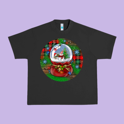 Snow Globe Christmas Ornament Urban Heavy Tee Designed By Bundleandbundleshop