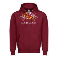 Burgundy retro maryland crab state flag vintage travel tank top Zipper Hoodie - linhVisuals