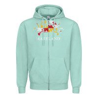 Seafoam retro maryland crab state flag vintage travel tank top Zipper Hoodie - linhVisuals