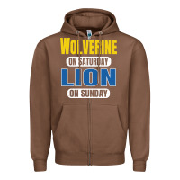 Chestnut wolverine on saturday lion on sunday fans detroit vintage pullover hoo Zipper Hoodie - linhVisuals